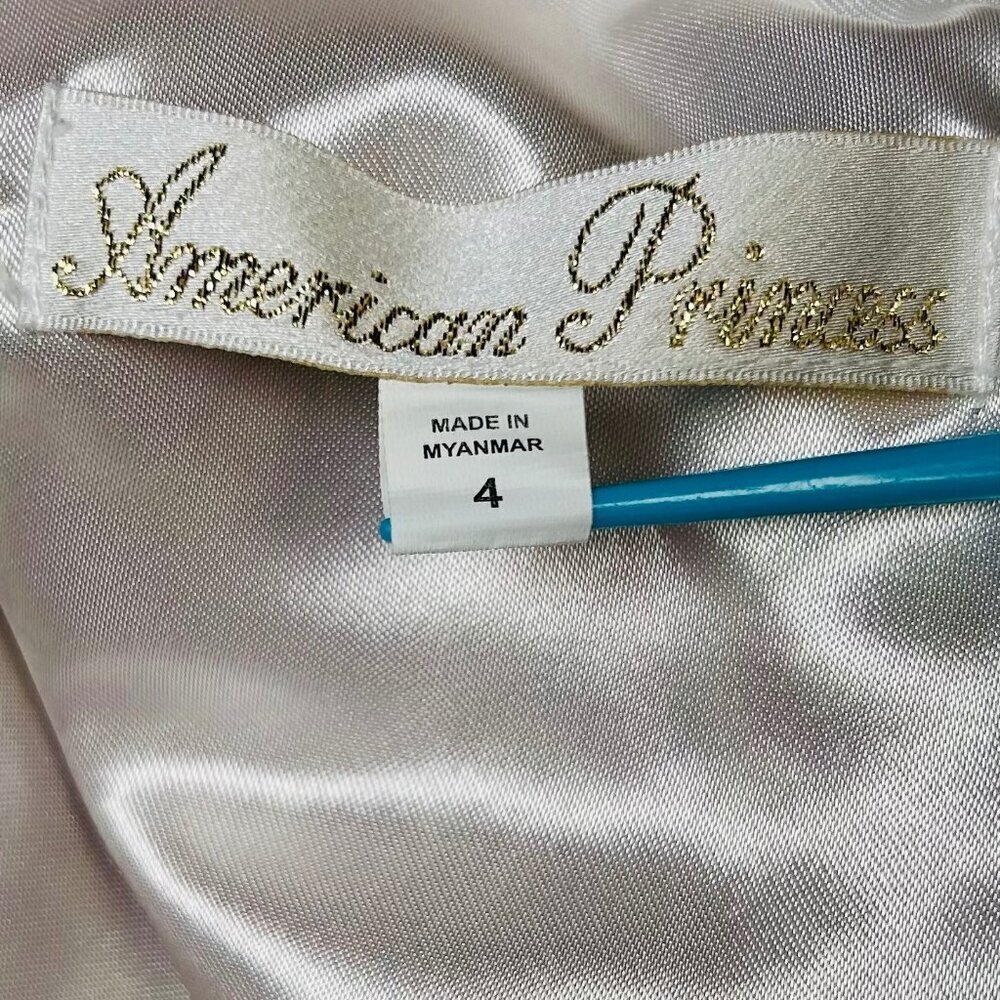 American Princess Size 4 Girls Shimmer Tulle Party Dress Ruffle Frilly Pageant - Picture 3 of 3